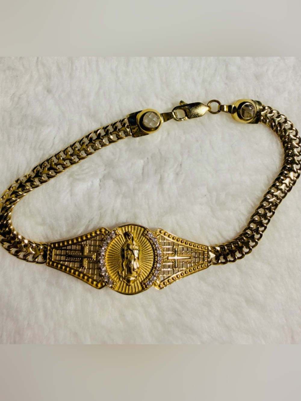 14k gold Solid bracelet women image of the Virgin 7” New
